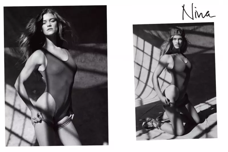 Nina Agdal anopfeka Yeezy 2 muCR Girls 2016. Mufananidzo: Sante D'Orazio