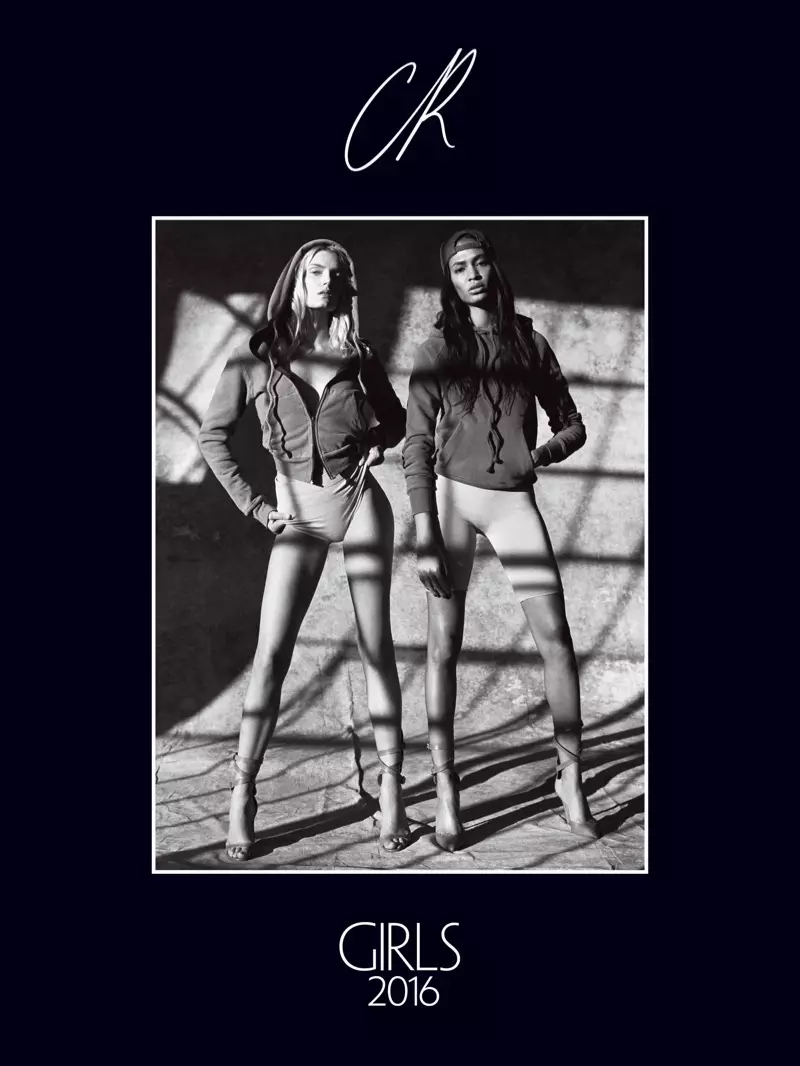 Lily Donaldson u Joan Smalls fuq il-qoxra ta' CR Girls 2016. Ritratt: Sante D'Orazio