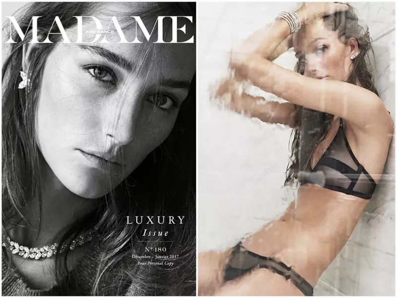 Josephine le Tutour Models Spodná bielizeň vyzerá v Air France Madame