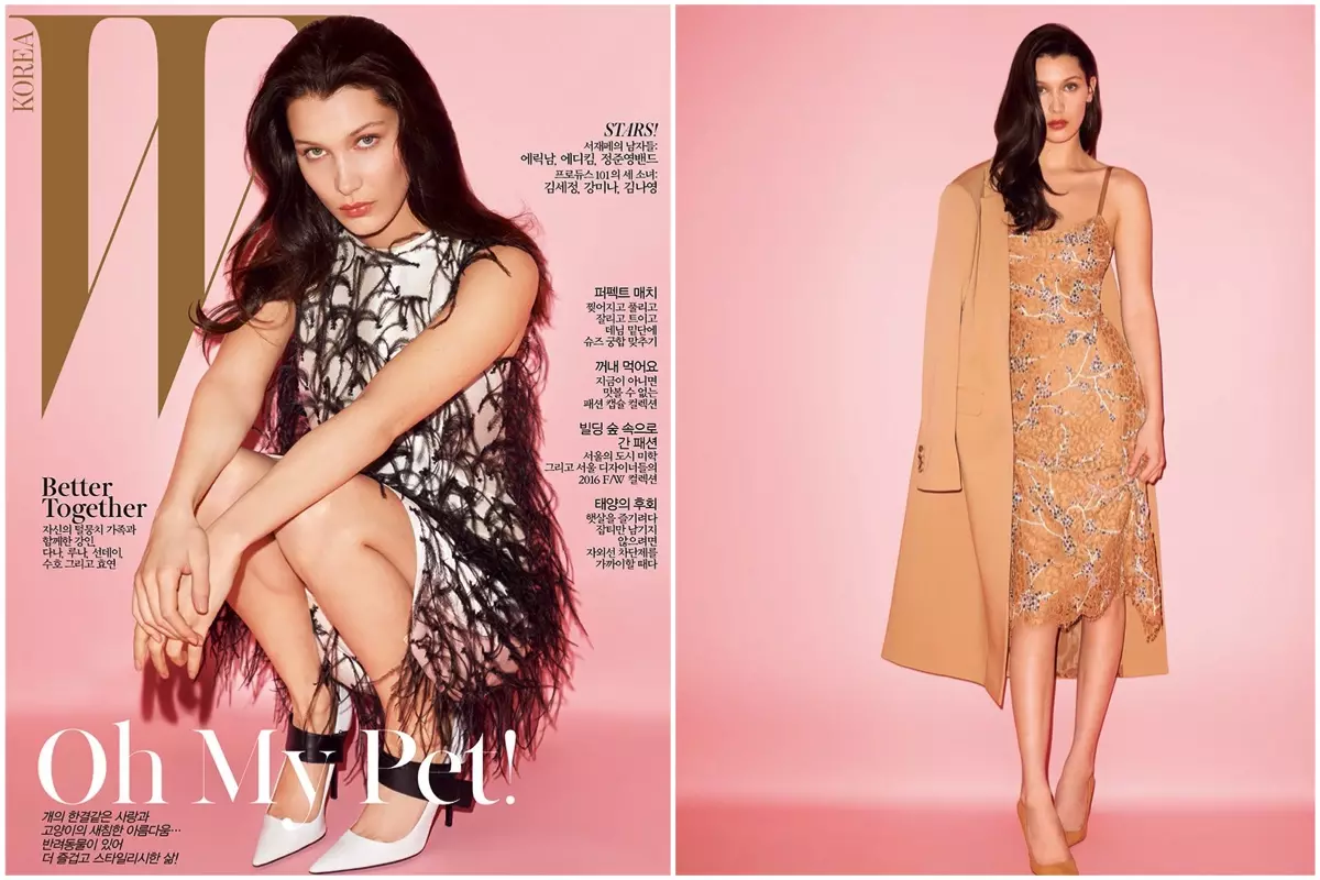 Bella Hadid aumenta o glamour na matéria de capa da W Korea