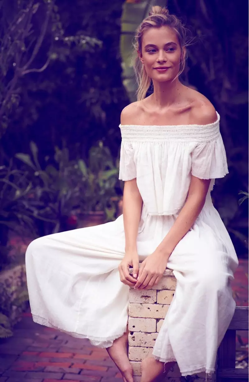 უფასო ხალხი Miss Stella Off the Shoulder Crop Top & Culottes