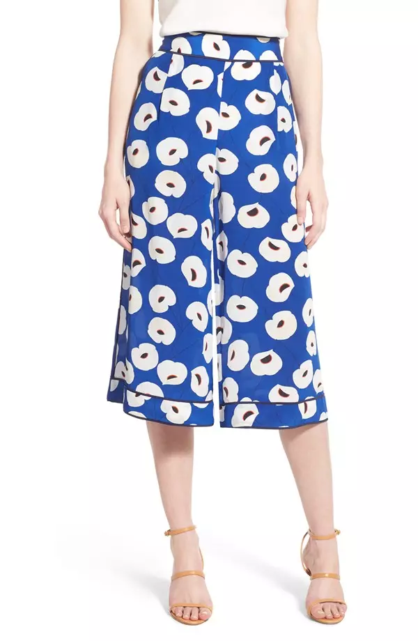 Olivia Palermo + Chelsea28 Floral Print Silk Culottes