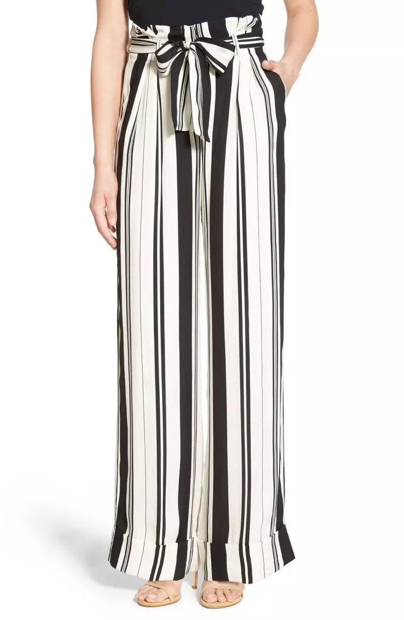 Olivia Palermo Chelsea28 Stripe Wide-Leg Pants