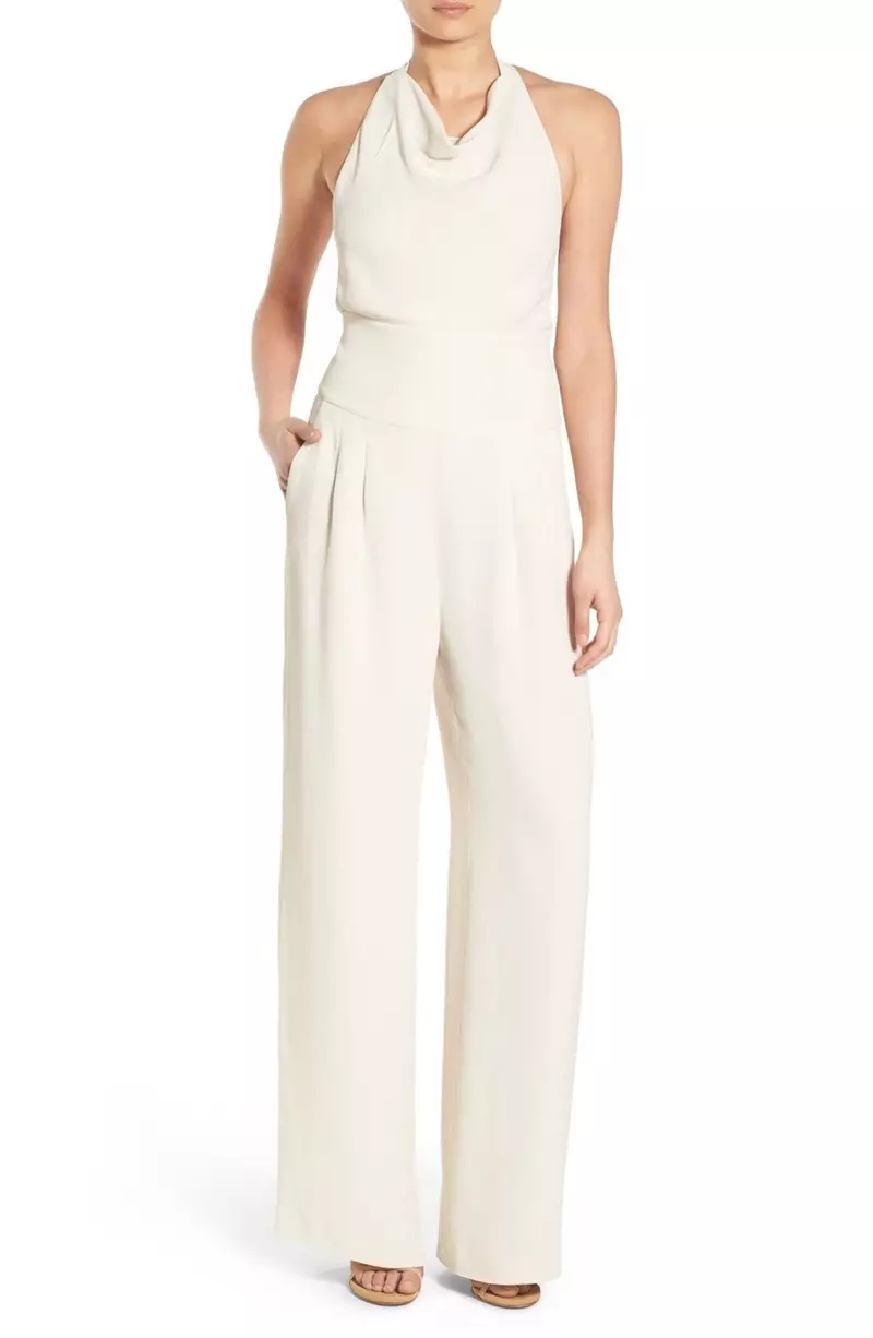 Olivia Palermo Chelsea28 jumpsuit met wijde pijpen