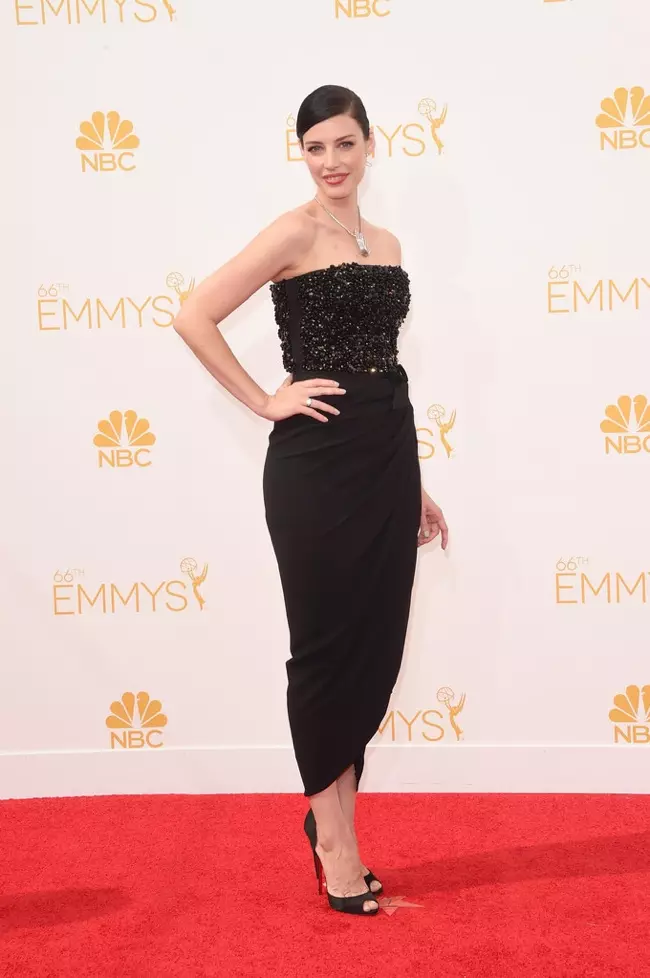 Jessica Pare von Mad Men in einem Kleid von Lanvin