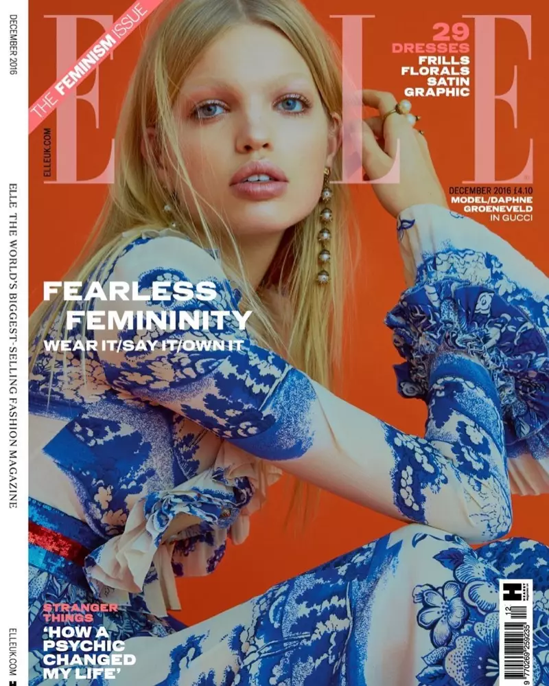 Daphne Groeneveld di ELLE UK Sampul Desember 2016