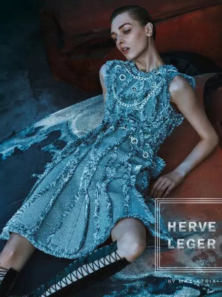 Herve Leger पतन 2016 अभियान को लागी एक जंकयार्ड दृश्य सेट गर्दछ