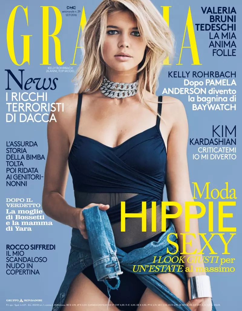 Kelly Rohrbach na obálke Grazia Italy z júla 2016