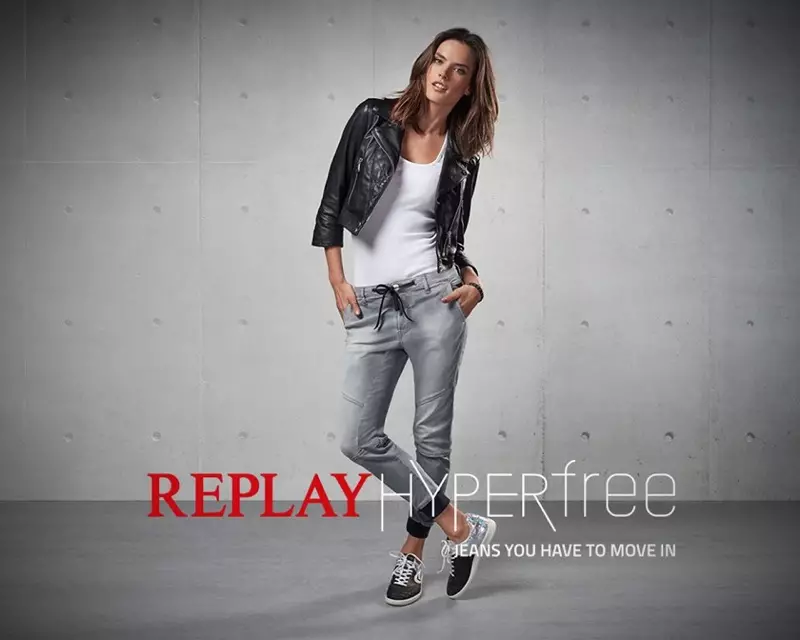 Алессандра Амбросио снялась в рекламной кампании Replay Jeans Hyperflex 2016.