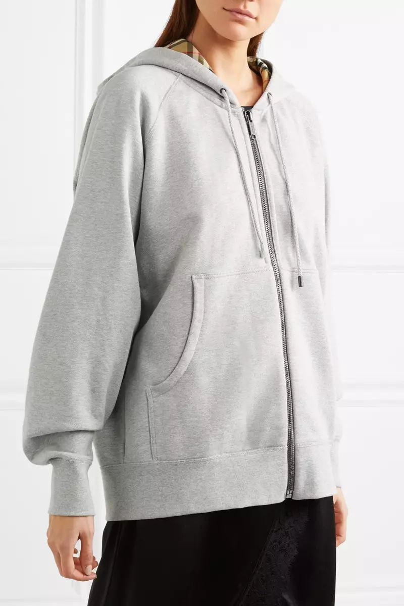 Burberry oversized katoenen badstof top met capuchon $ 525