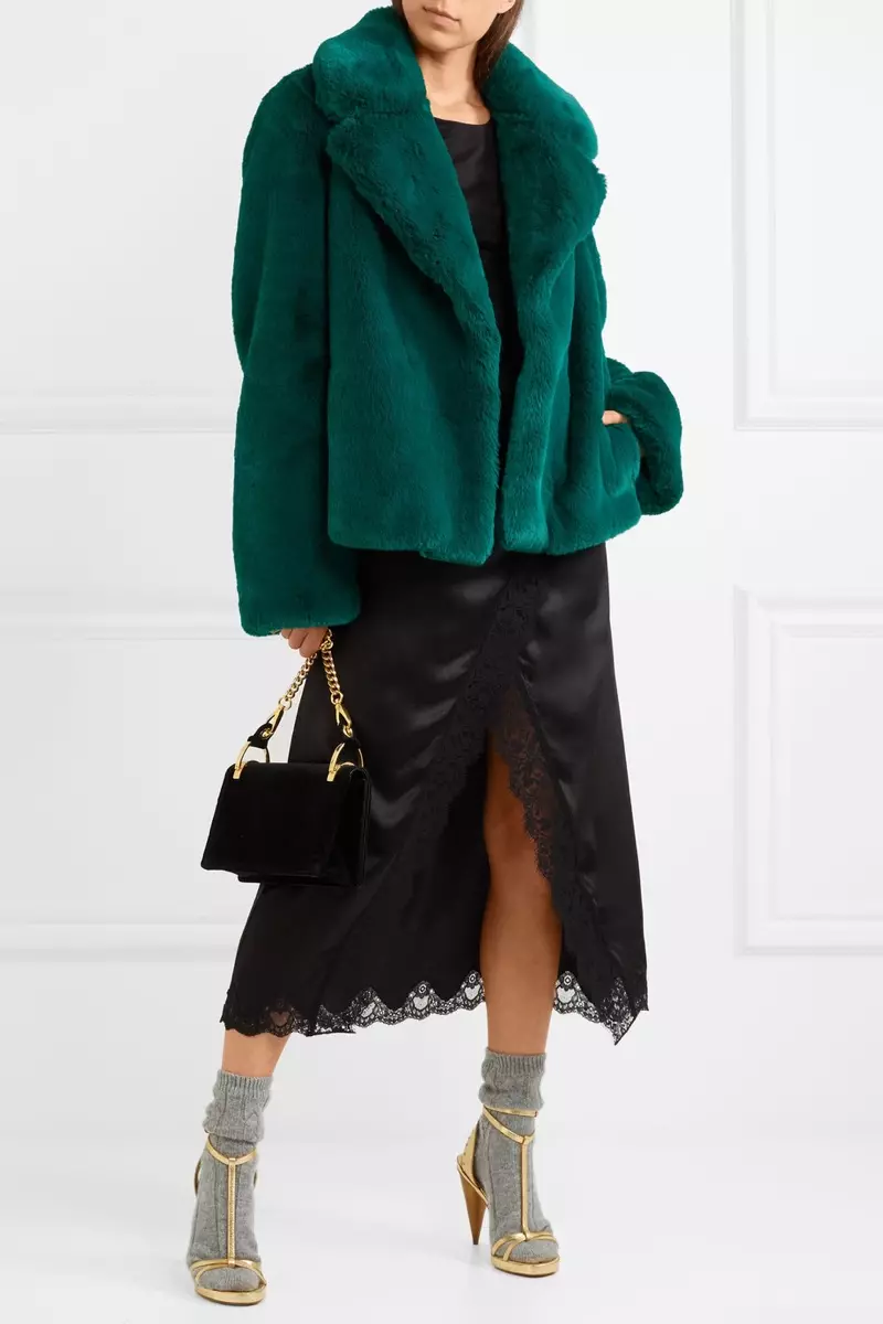 Burberry Green Faux Fur Coat $ 1,795