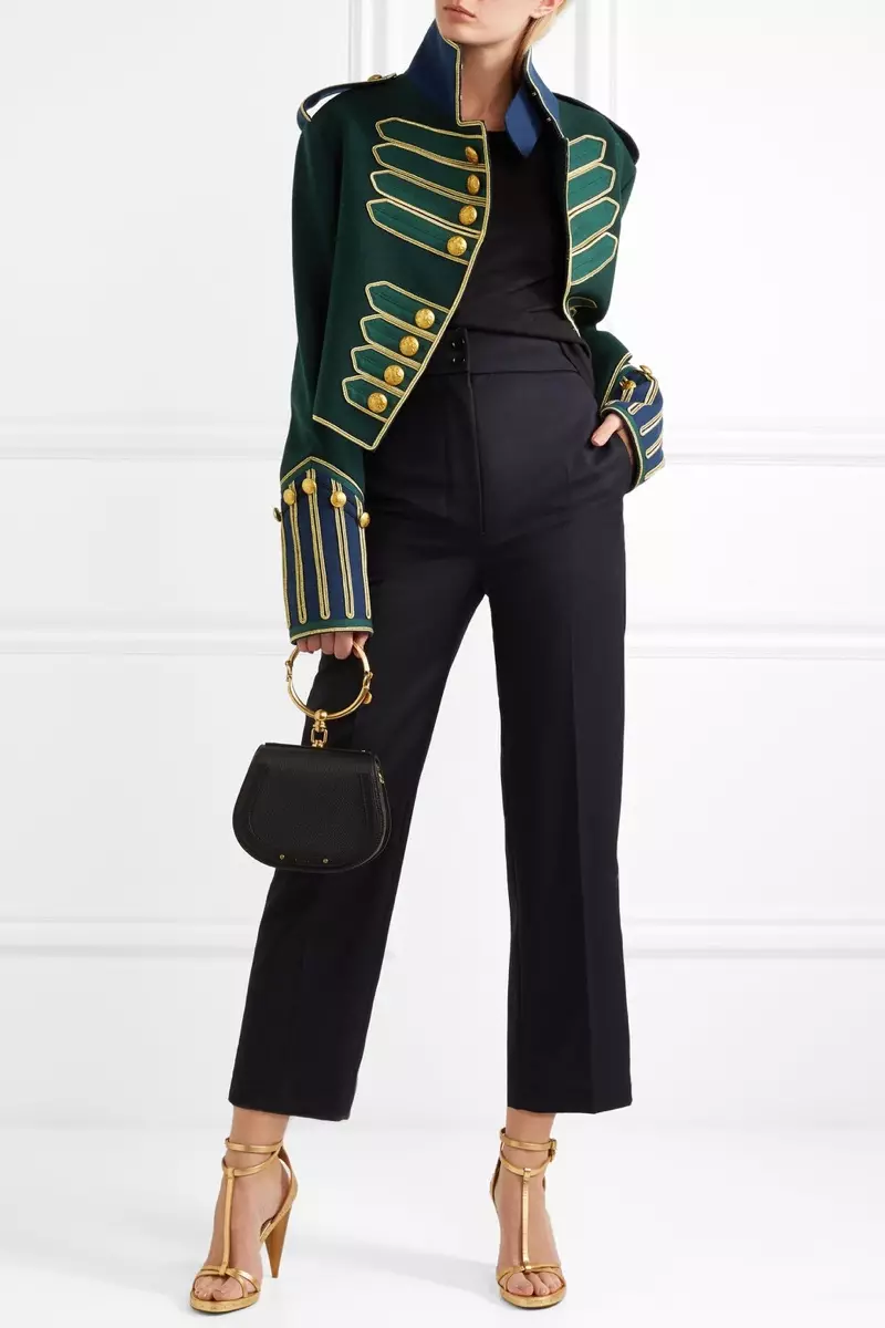 Burberry Cropped Embellished Wool Jacket $ 4.195