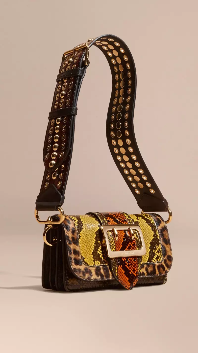 Burberry Patchwork Snakeskin/Leopard Print Bag sa Calfskin