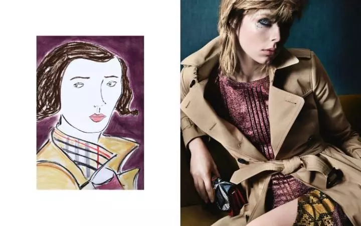 Edie Campbell për fushatën e Burberry në qershor 2016