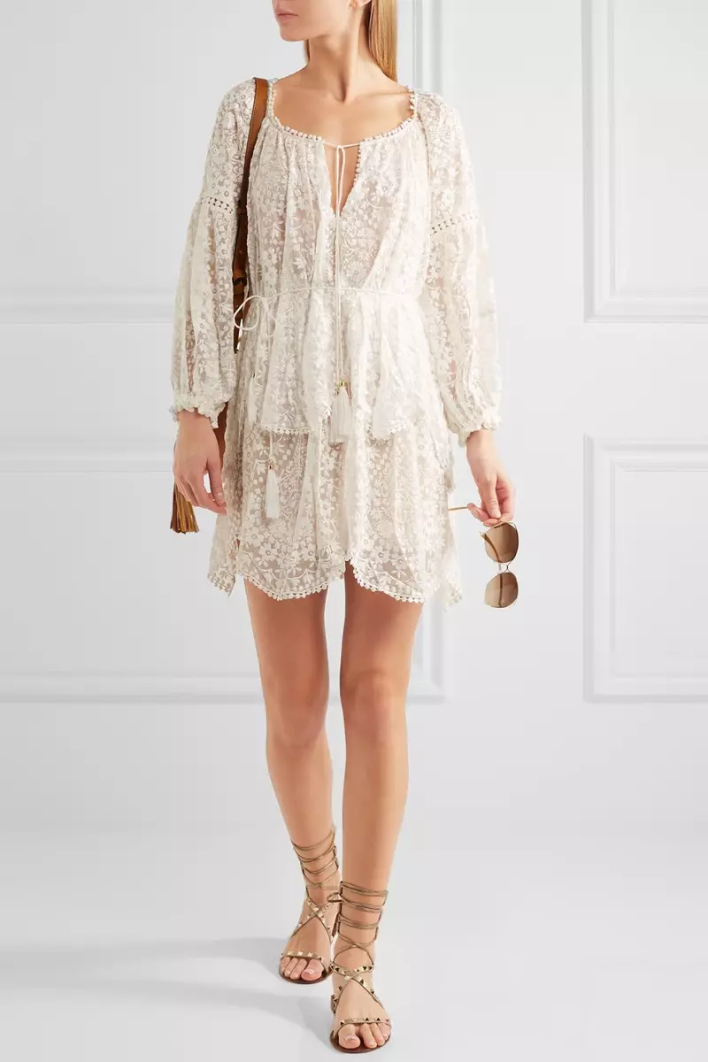 Zimmermann Embroidered Silk Georgette Dress