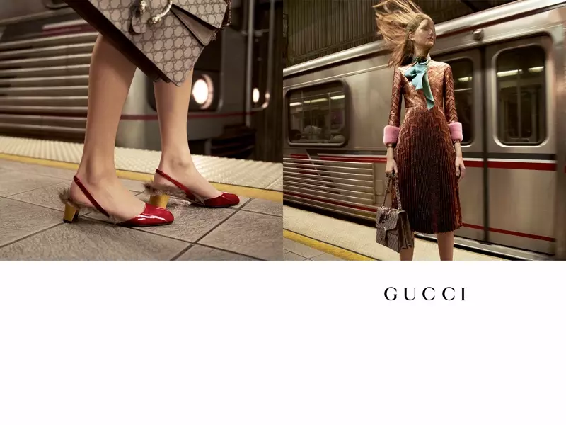 Gi-debut ni Gucci ang kampanya sa advertising sa tingdagdag-tingtugnaw 2015 nga nakuhaan og litrato ni Glen Luchford