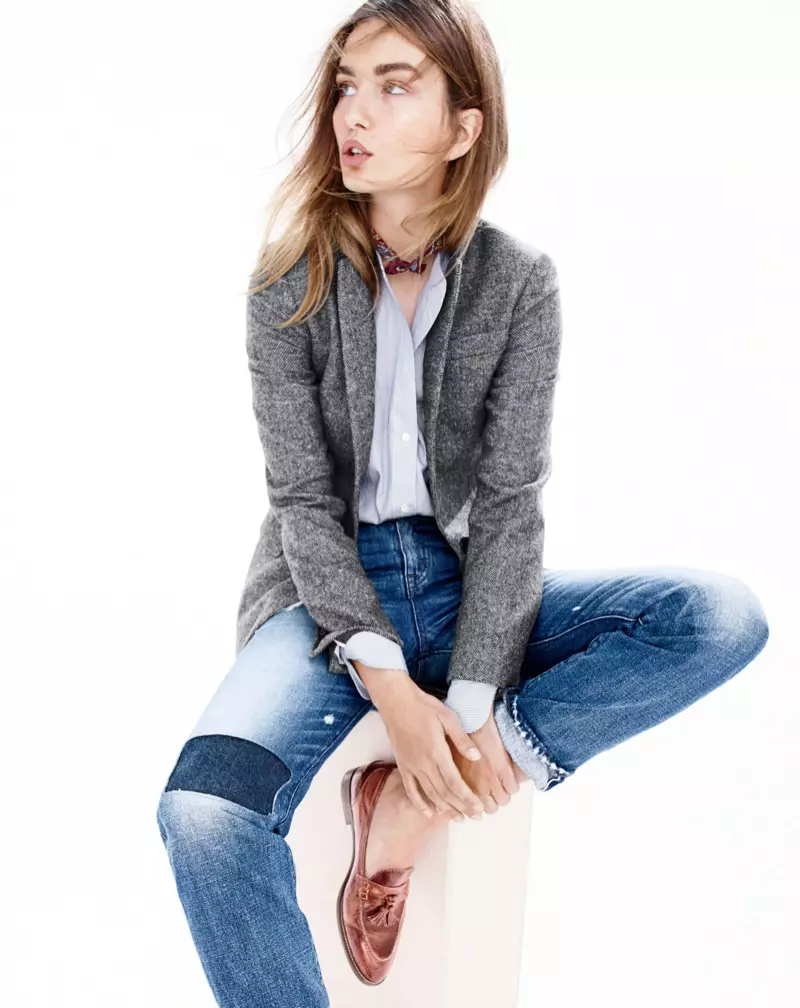 Andreea Diaconu por J. Crew aŭtuno 2015 stilgvidilo