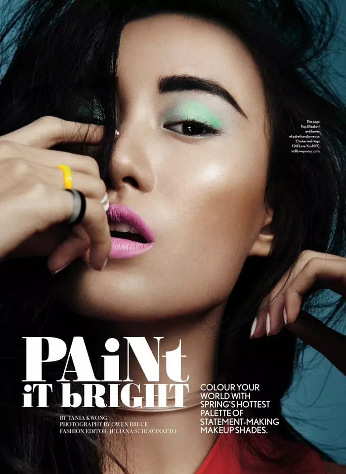 Paint it Bright: Shu Pei Wows am Glow Canada Abrëll Cover Shoot