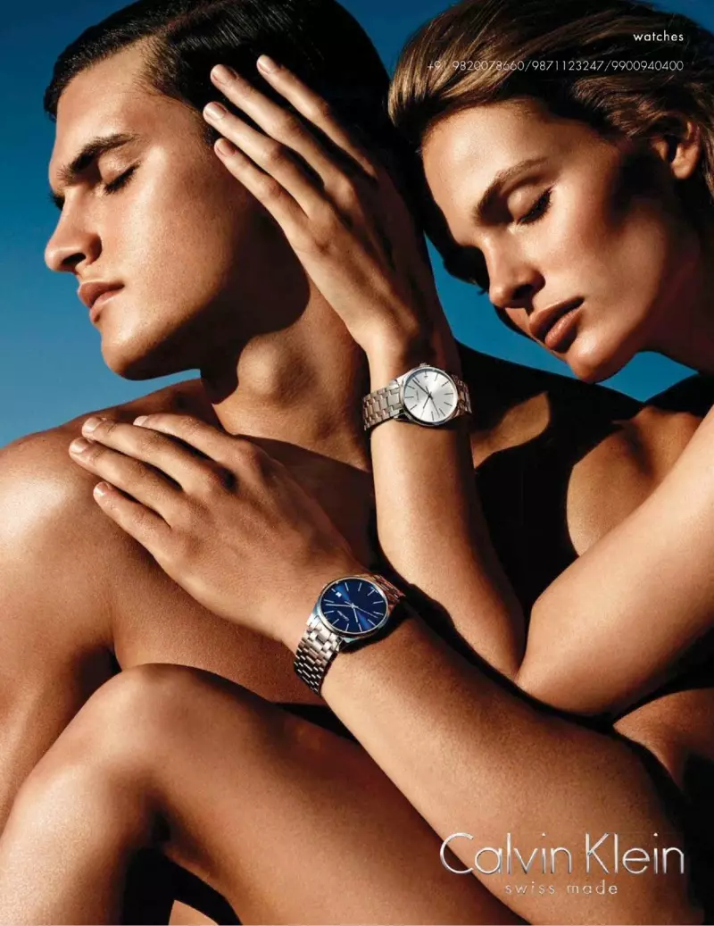 Edita Vilkeviciute brutzelt in der Frühjahrskampagne 2014 von Calvin Klein Watches