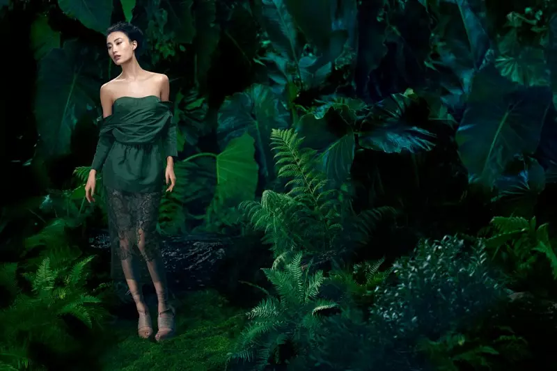 Shu Pei သည် Vera Wang ၏ Spring 2013 လှုပ်ရှားမှုအတွက် ရိုမန်းတစ်ဖြစ်ခဲ့သည်။