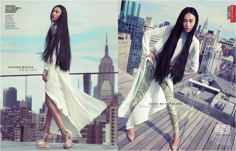 Шу Пеи е на високо ниво за снимањето на Lincoln Pilcher's Vogue China