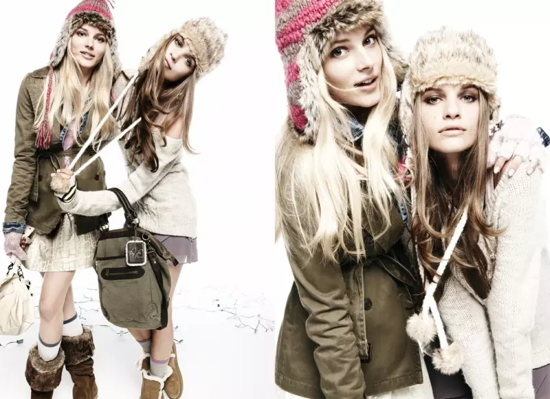 Ieva Laguna & Regina Feoktistova by Nagi Sakai for American Eagle Holiday 2010