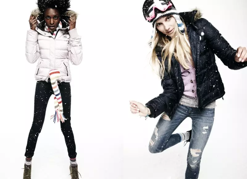 Ieva Laguna & Regina Feoktistova by Nagi Sakai for American Eagle Holiday 2010