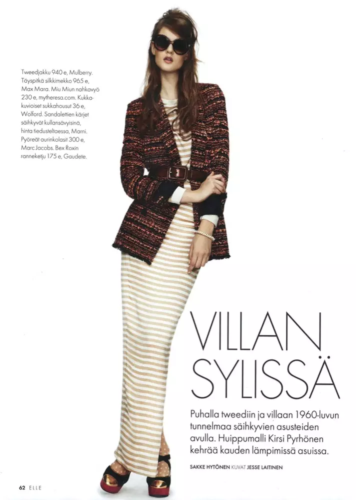 Kirsi Pyrhönen Dons Elegant Knits por Elle Finland januaro 2013 de Jesse Laitinen