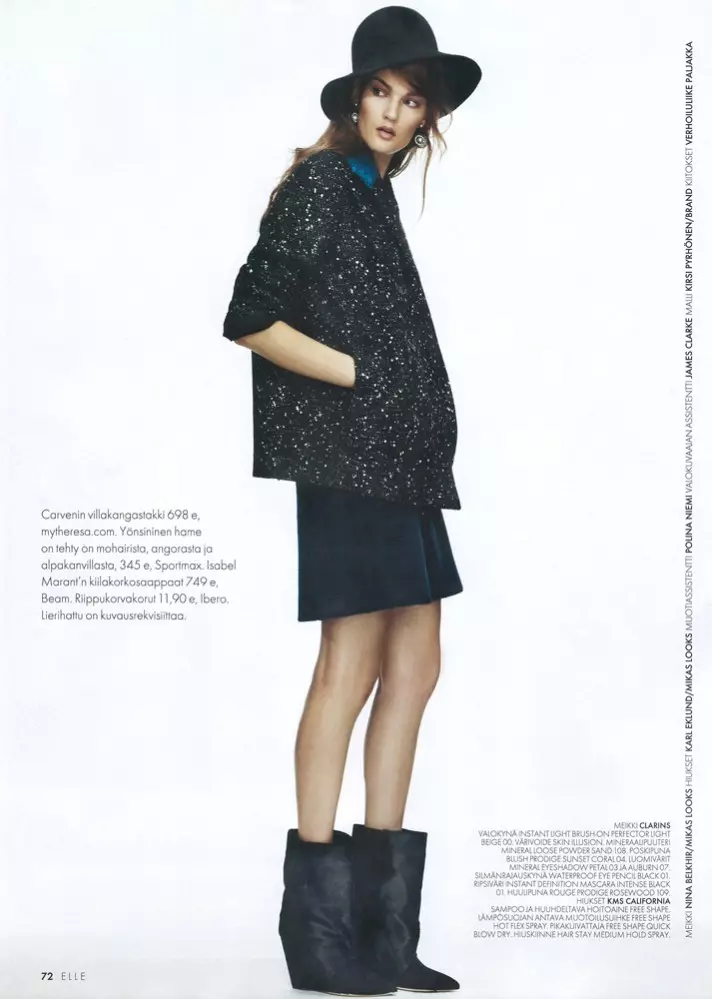 Kirsi Pyrhönen Dons Knits na Elle Finland Janairu 2013 daga Jesse Laitinen