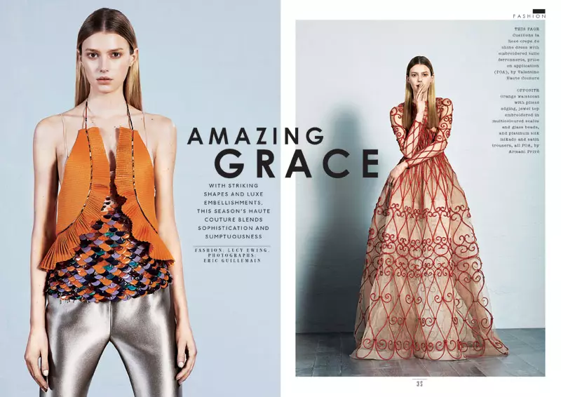 Sigrid Agren modelira Couture za The Sunday Times Style Erica Guillemaina