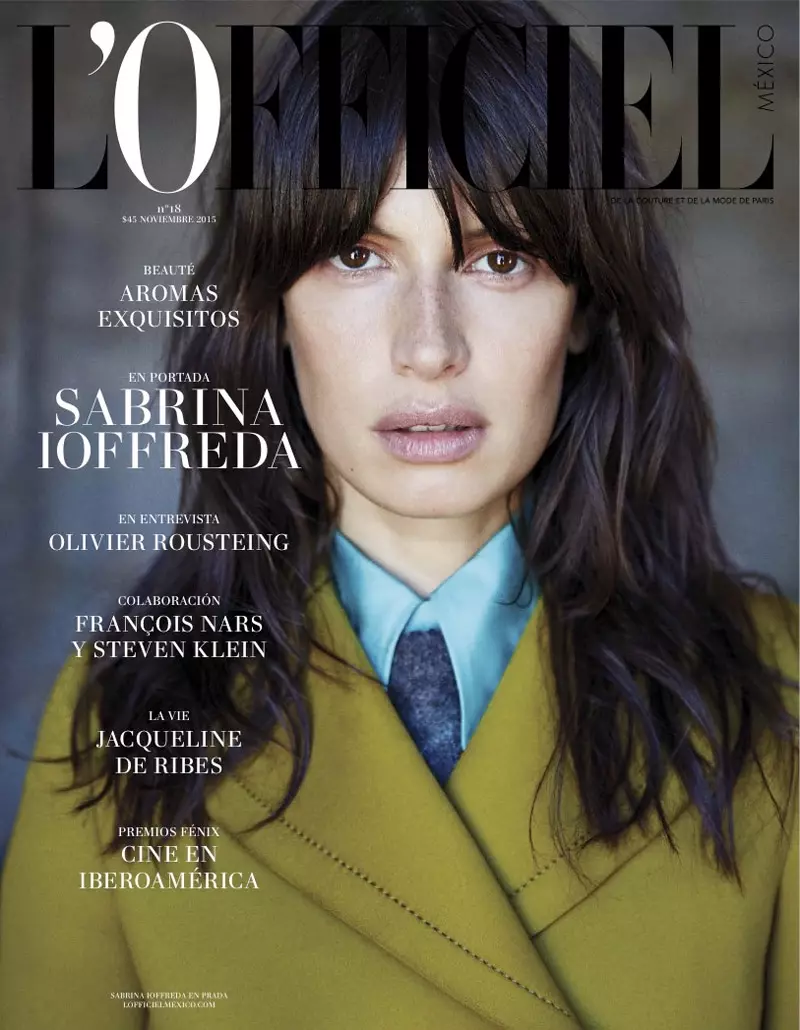 Sabrina Ioffreda en couverture de L'Officiel Mexique novembre 2015