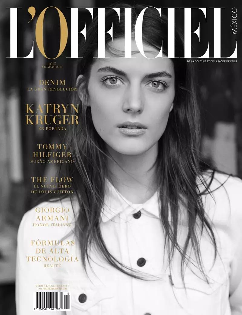 UKatryn Kruger uyawongamela iqweqwe likaMeyi ka-2015 le-L'Officiel Mexico