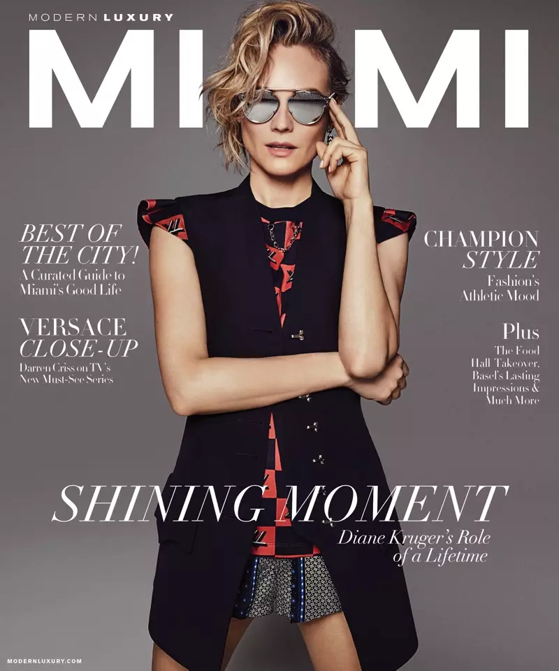 Diane Kruger op Miami Magazine januari 2018 Cover