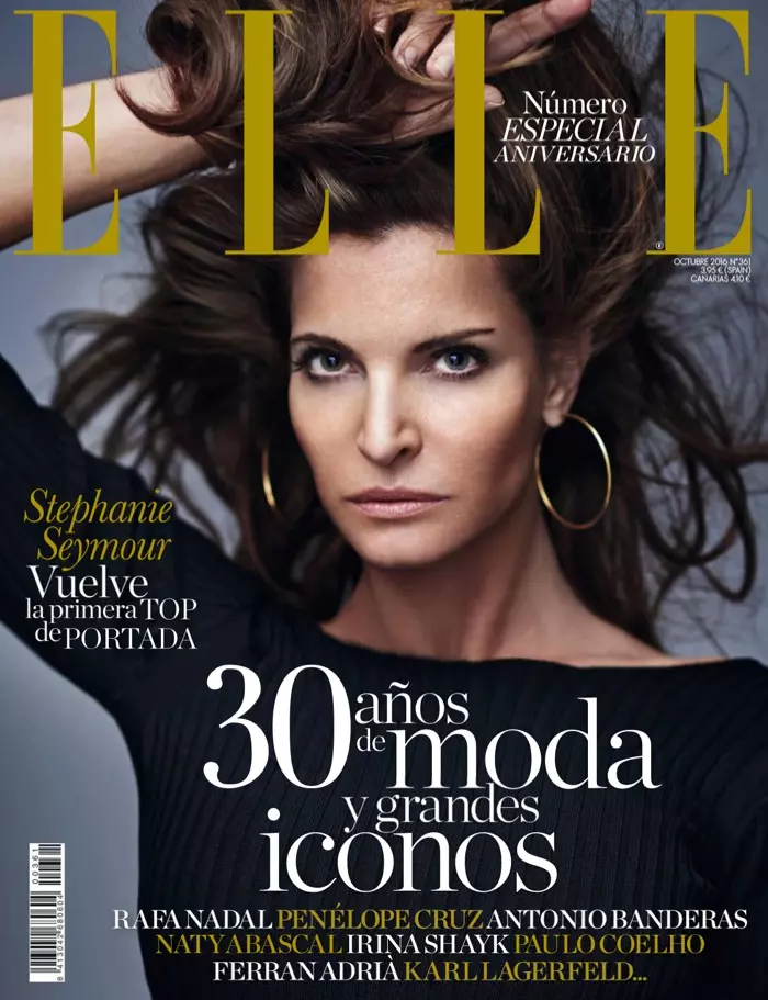 Stephanie Seymour na okładce ELLE Hiszpania, październik 2016