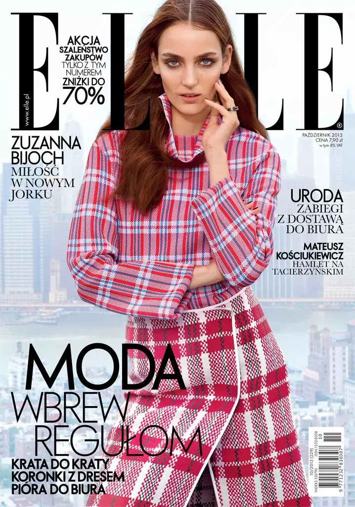 Zuzanna Bijoch poseer vir Elle Poland Oktober 2013 deur Kevin Sinclair