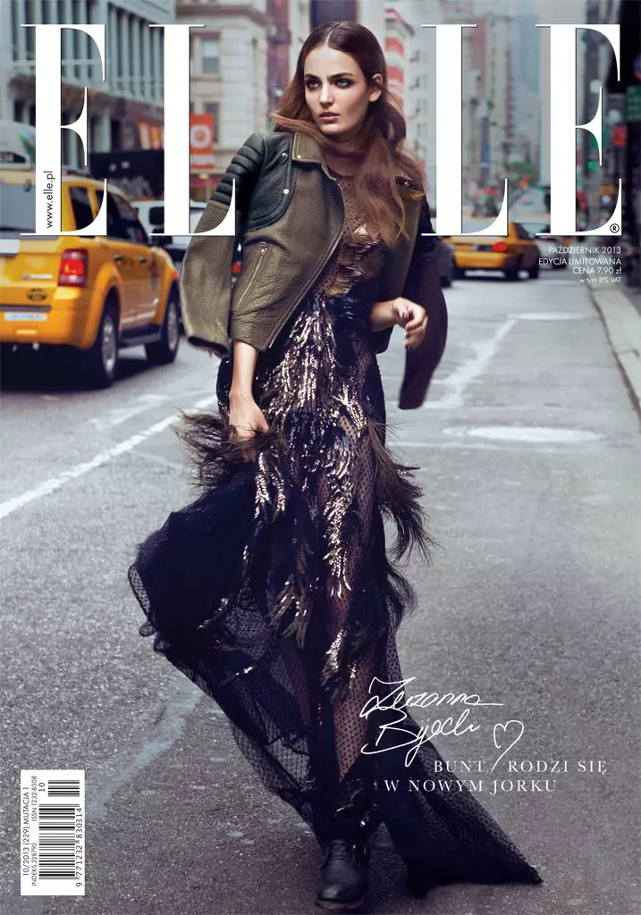 Zuzanna Bijoch posa para a Elle Poland outubro 2013 por Kevin Sinclair