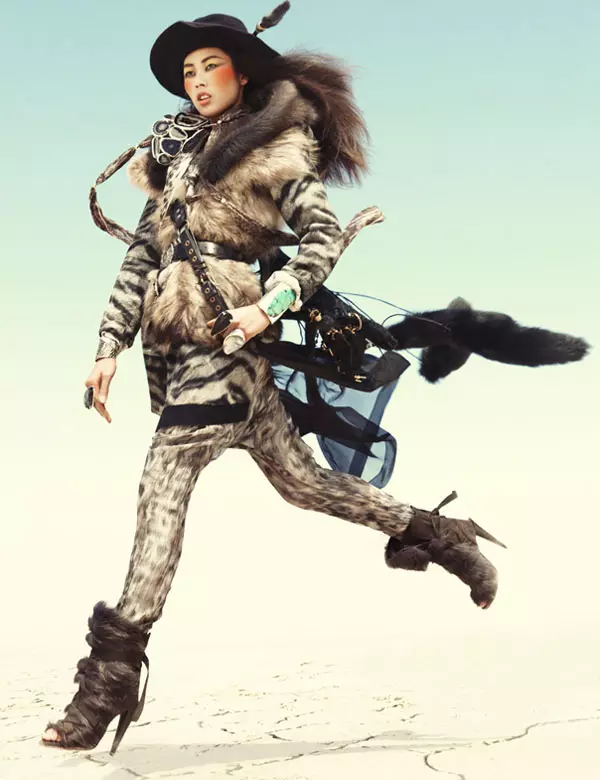 Liu Wen de Greg Kadel en Wild Dreams | Vogue Alemaña, novembro de 2010