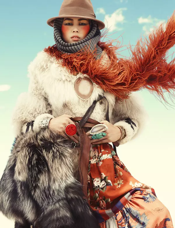 Liu Wen oleh Greg Kadel di Wild Dreams | Vogue Jerman November 2010