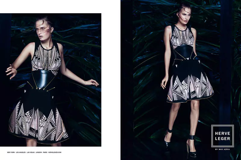 Pumasok si Alla Kostromichova sa Kagubatan para sa Campaign ng Spring/Summer 2014 ni Herve Leger