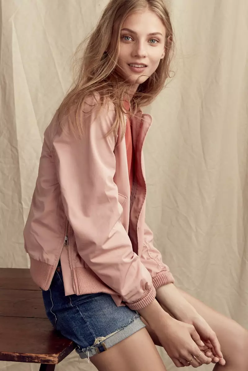 Jaqueta Bomber Madewell Side Zip em Old Rose