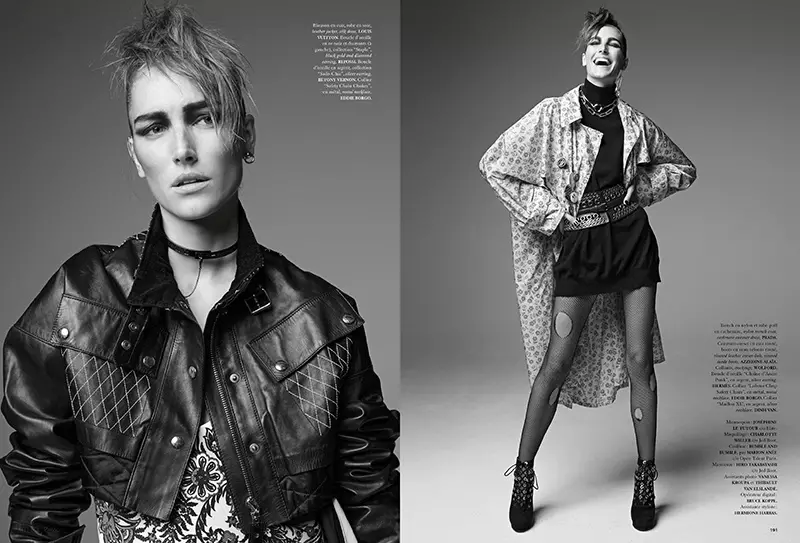 Joséphine le Tutour se transforme dans un style inspiré du punk pour Air France Madame