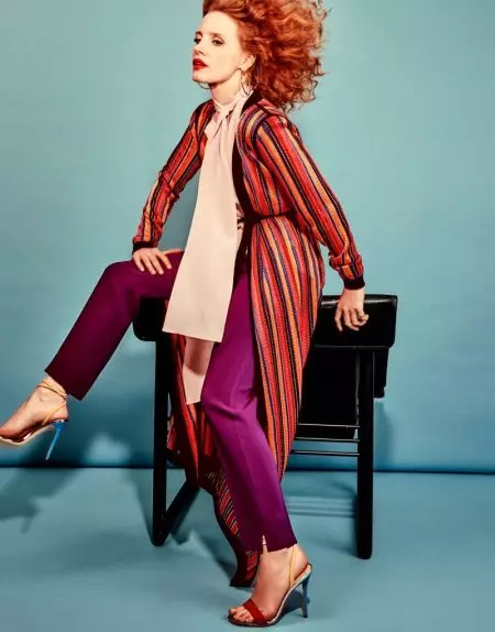 Jessica Chastain tig lub Glam nyob rau hauv Kho kom raug Cover Shoot