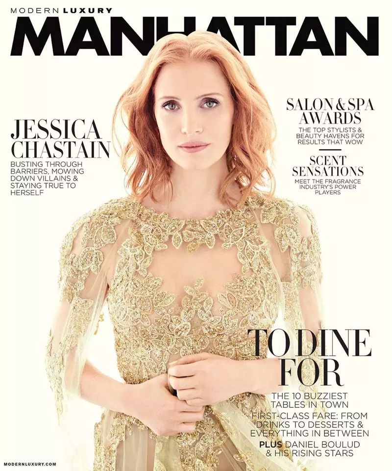 Jessica Chastain sulla copertina di Modern Luxury di maggio 2016