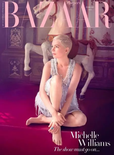 Michelle Williams skinner i Louis Vuitton-stile til Harper's Bazaar UK