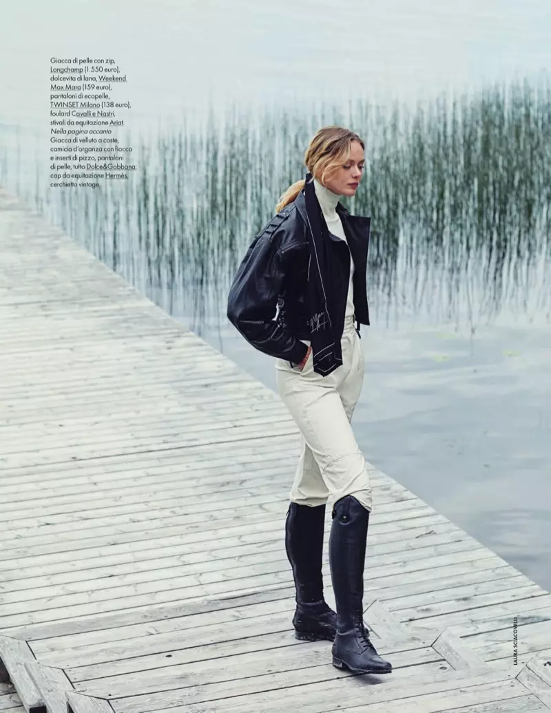 Frida Gustavsson ser Equestrian Chic ut for ELLE Italia