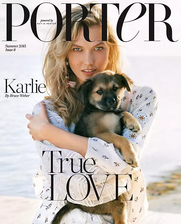 Karlie Kloss (și un cățeluș) Coperta Revistei Porter!