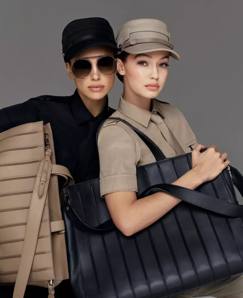 Irina Shayk lan Gigi Hadid model tas tangan ing kampanye Max Mara musim semi-musim panas 2020