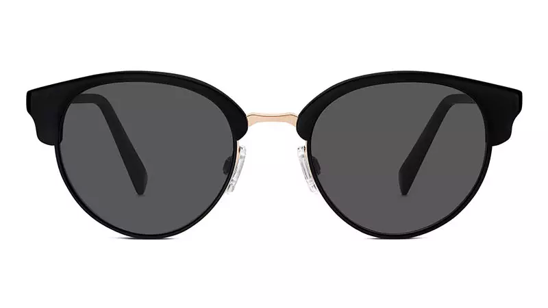 Warby Parker Carraway eguzkitako betaurrekoak jet beltzez 195 $