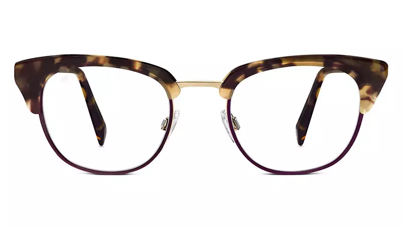 Warby Parker Dewey szemüveg Rosewood Tortoise színben Merlot-val 195 dollár