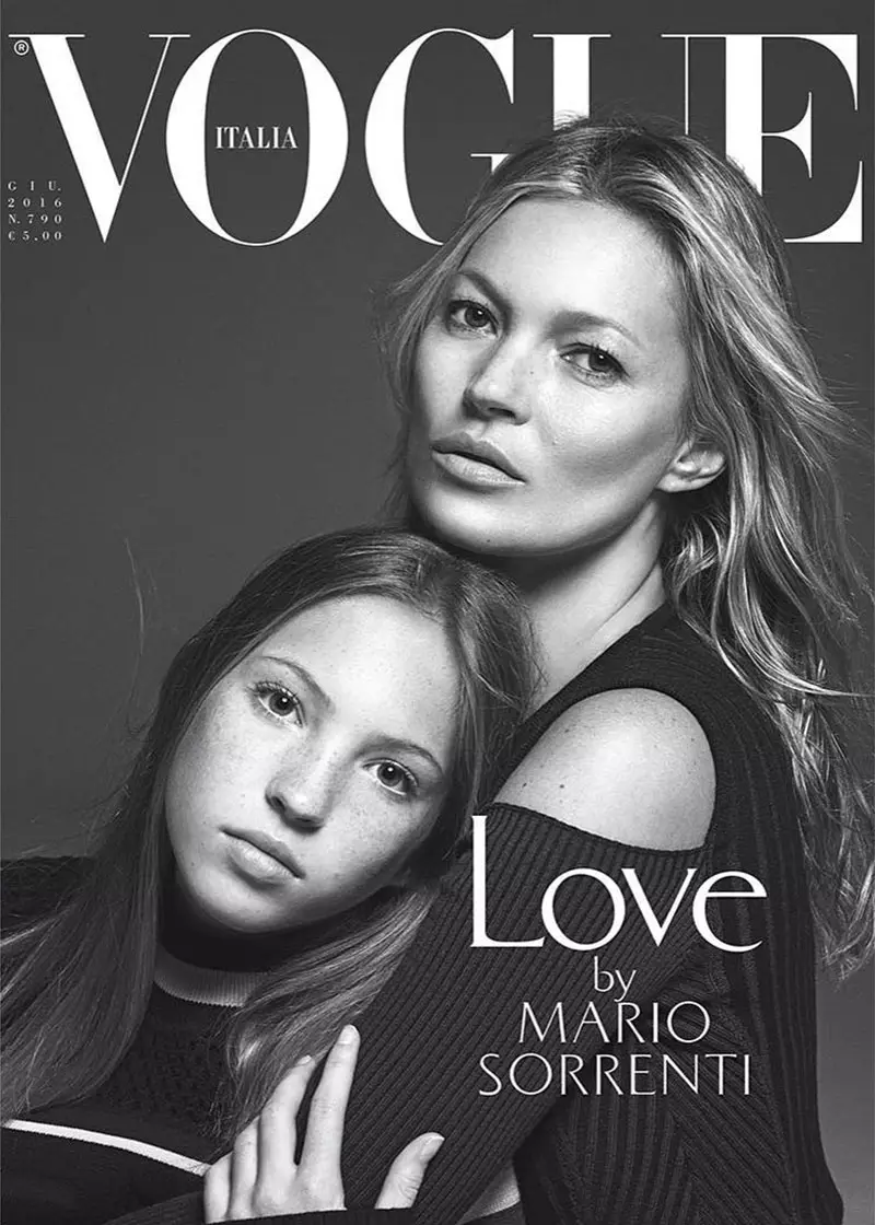 Kate Moss & Daughter Lila Grace Cover Vogue Italia's Family Issue